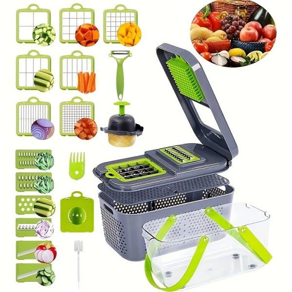 22PCS MULTIFUNCTION VEGETABLE SLICER