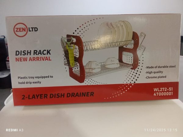 ZEN WOODEN DISH DRAINER WITH UTENSILS AND GLASS HOLDER