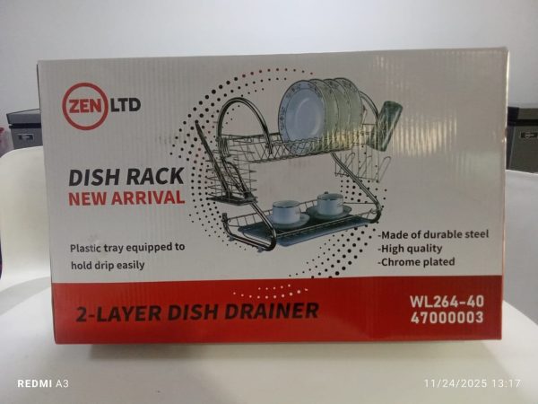 16INCHES ZEN DISH DRAINER WITH UTENSILS AND GLASS HOLDER
