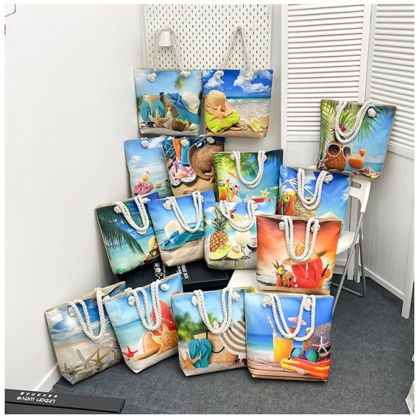 LARGE CAPACITY BEACH STYLE TOTE BAG