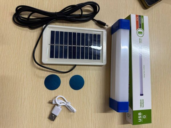 17 watts fluorescent lamp with a mini solar panel