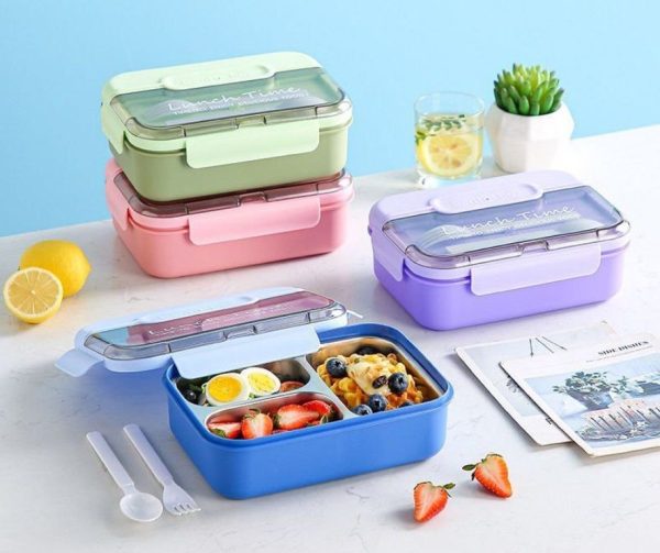 BENTO LUNCH  BOX WITH CUTLERY SET ( BOXED)