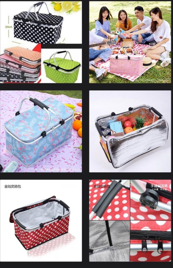 COLLAPSIBLE INSULATED PICNIC SHOPPING BAG