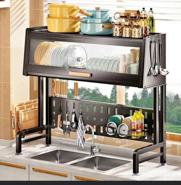 over the zink plate rack with cover