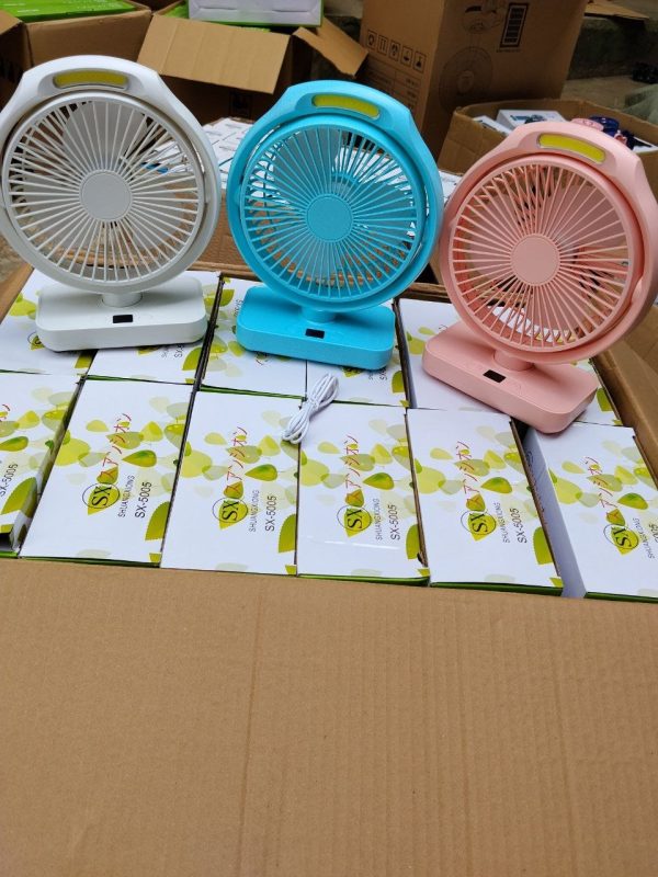 SX 5005 DURABLE RECHARGEABLE FAN WITH LAMP