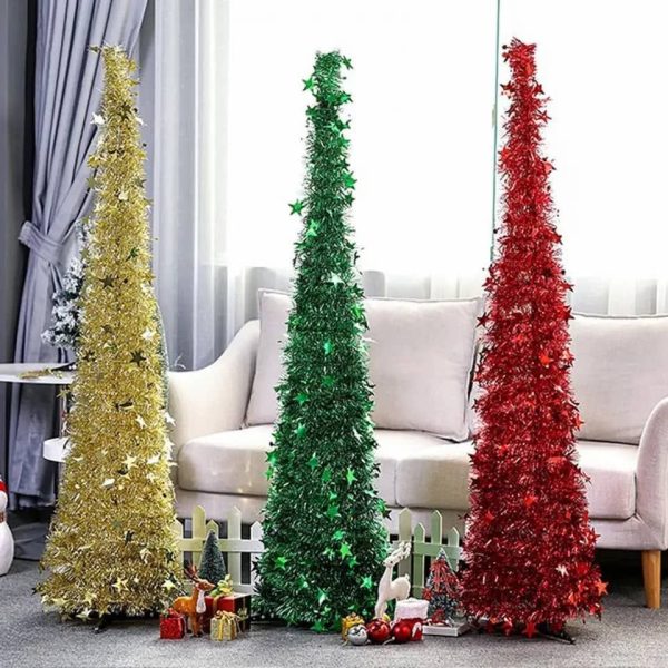6ft collapsible sequin tinsel tree