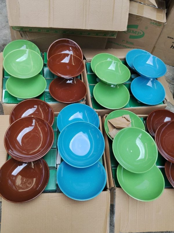 LGB7 3PCS GLAZED CERAMIC PLATE(7 inches)
