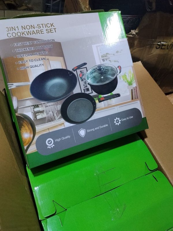 3 IN 1  NONSTICK COOKWARE SET