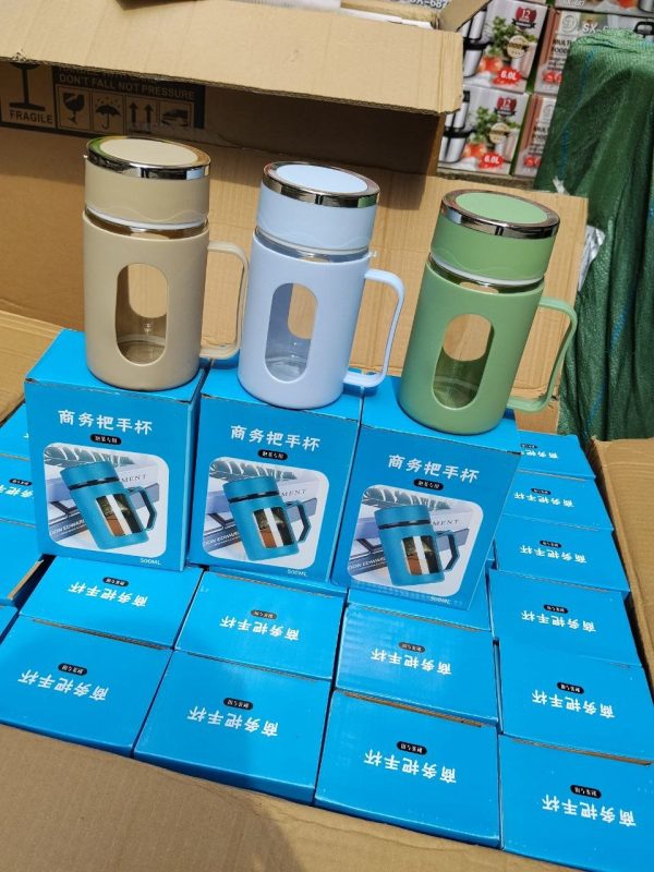 insulated handle glass cup