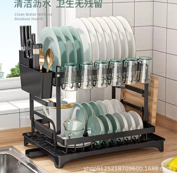 Two layers anti rust dish drainer