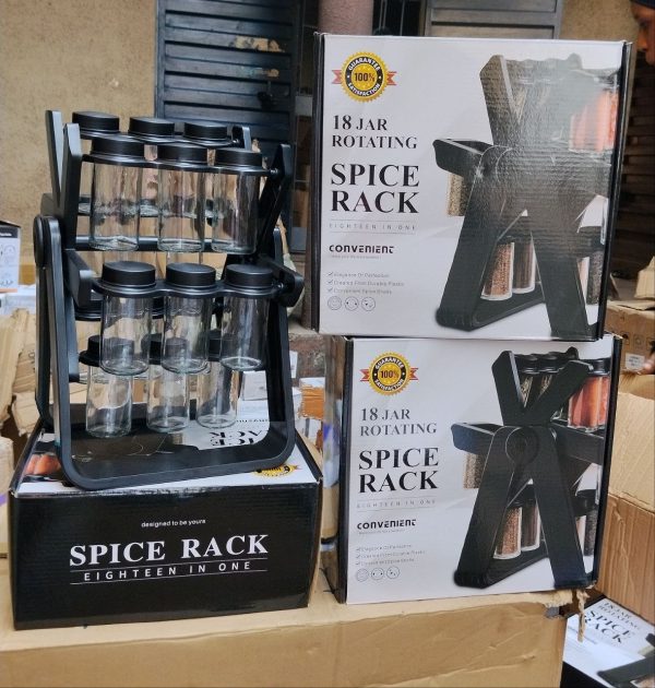 18 JARS ROTATING SPICE RACK