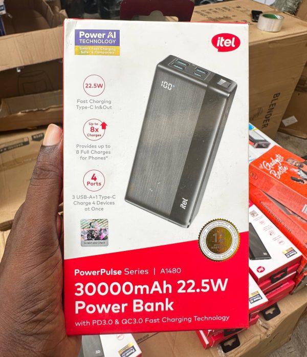30000MAH itel  FAST CHARGING POWERBANK
