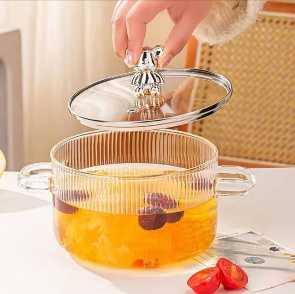 Borosilicate bear glass  pot