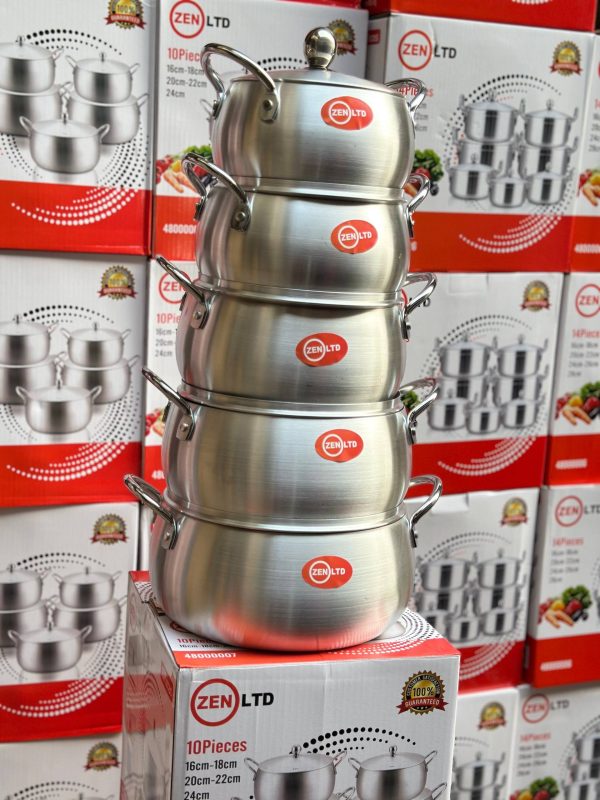 HIGH QUALITY 10 SET ALUMINIUM BELLY SHAPE STOCK POT