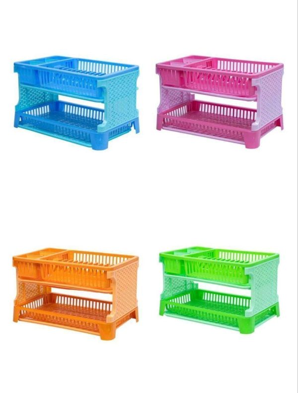 Double decker dish drainer