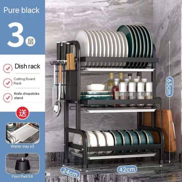 Three layer black dish rainer