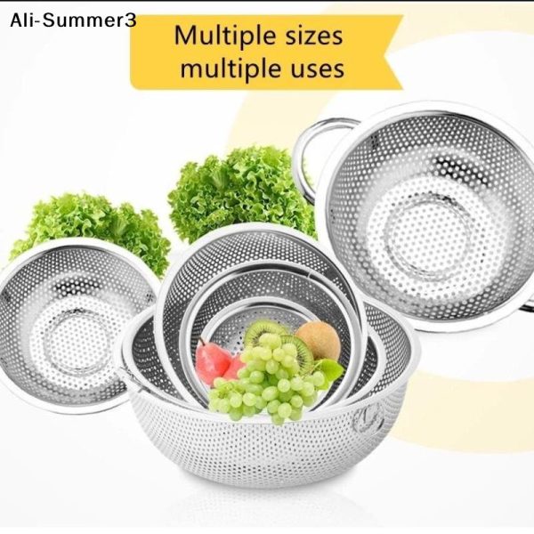 6PCS STAINLESS STEEL MESH COLANDER
