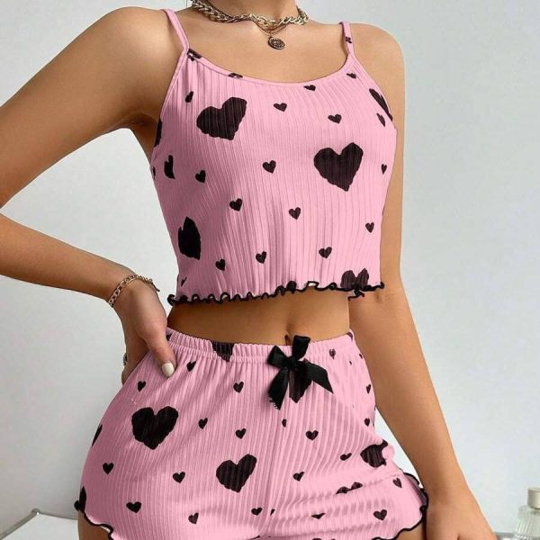 2PCS  SEXY FLORAL STRIP HOME WEAR