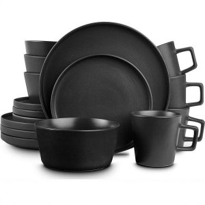 16PCS IMPORTED  BLACK DINNER SET