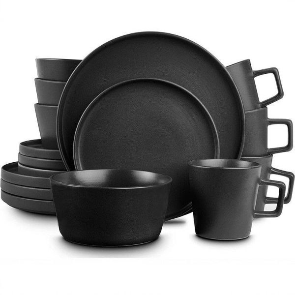 16PCS IMPORTED  BLACK DINNER SET