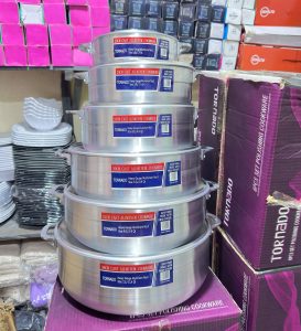 6PCS ORIGINAL TORNADO ALUMINIUM POLISH COOKWARE SET