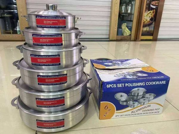 6PCS QUALITY ALUMINIUM POLISH COOKWARE SET