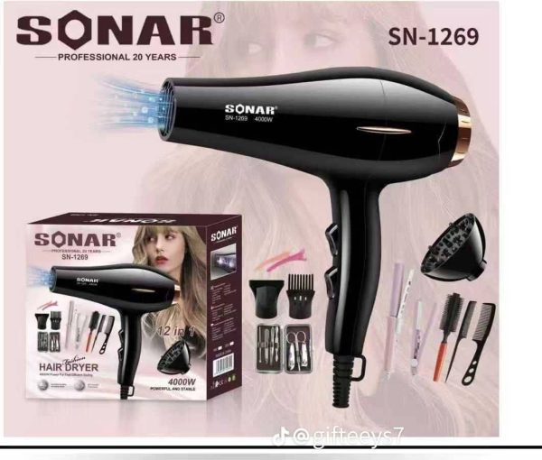 PROFESSIONAL HAIR DRYER WITH SALON TOOLS