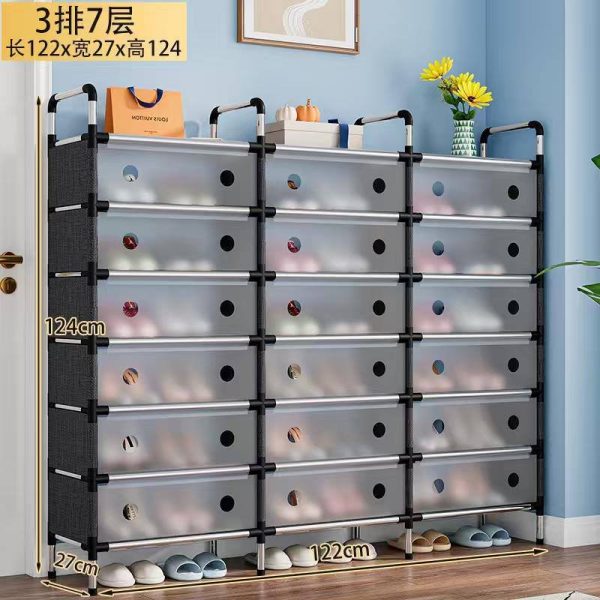 THREE ROWS DUST PROOF SHOE RACK