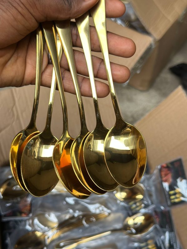 6PCS LUXURY GOLD SPOON