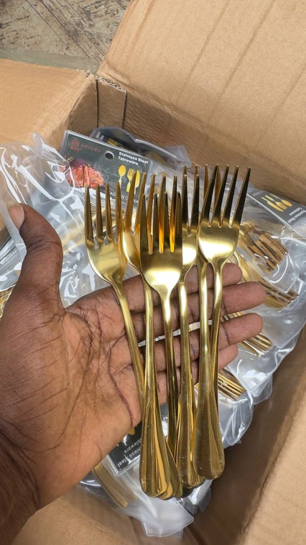 6PCS LUXURY GOLD FORK