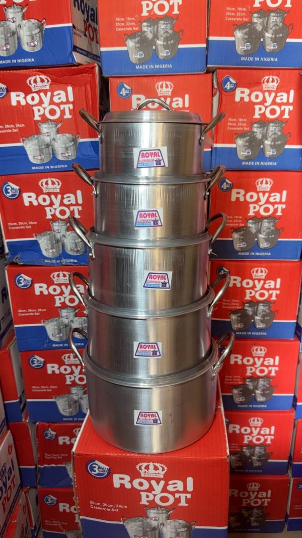 5 set royal aluminium pot set