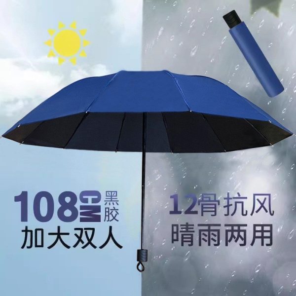 Auto folding double umbrella
