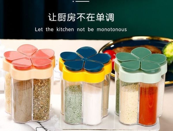 MULTI COMPARTMENT SPICE JAR WITH LABELS