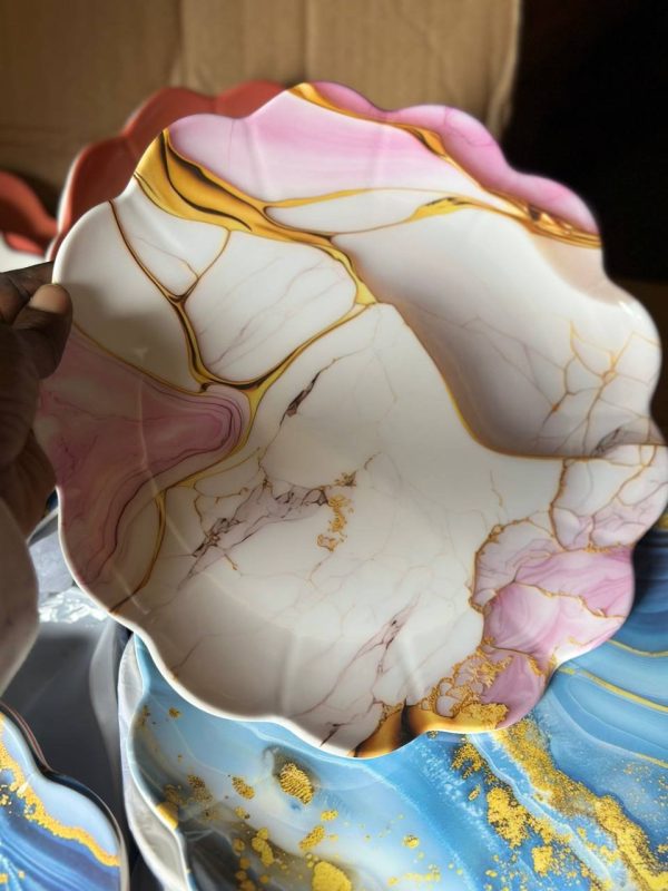 QUALITY MARBLE PLATE/6PCS