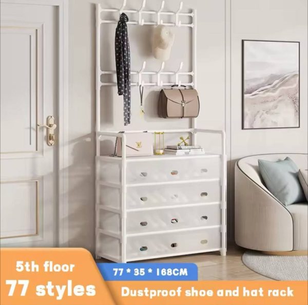DUST PROOF SHOE AND HAT RACK